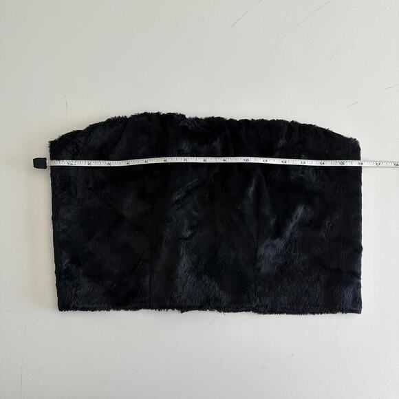 handmade black fuzzy tube crop top - Picture 9 of 10
